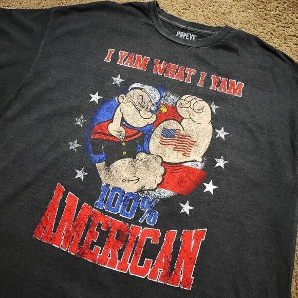 Popeye American Vintage Style Short Sleeve T-Shirt -R - Picture 3 of 4